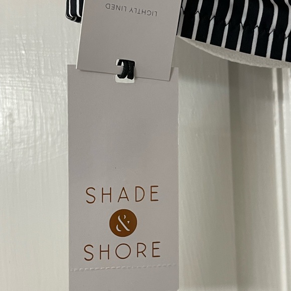 Shade and Shore Twist Front Halter Bikini swimsuit Top Striped NWT 34D - Picture 5 of 6